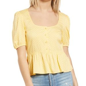 Vero Moda Smocked Polka Dot Top